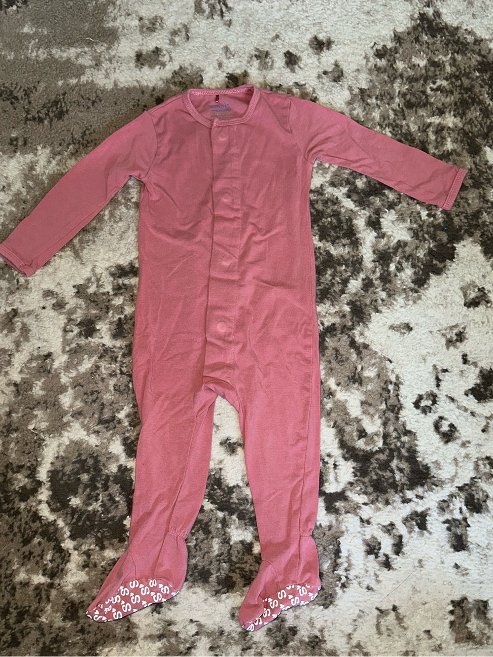 Magnetic Me Dusty Rose Long-Sleeve Footed One-Piece